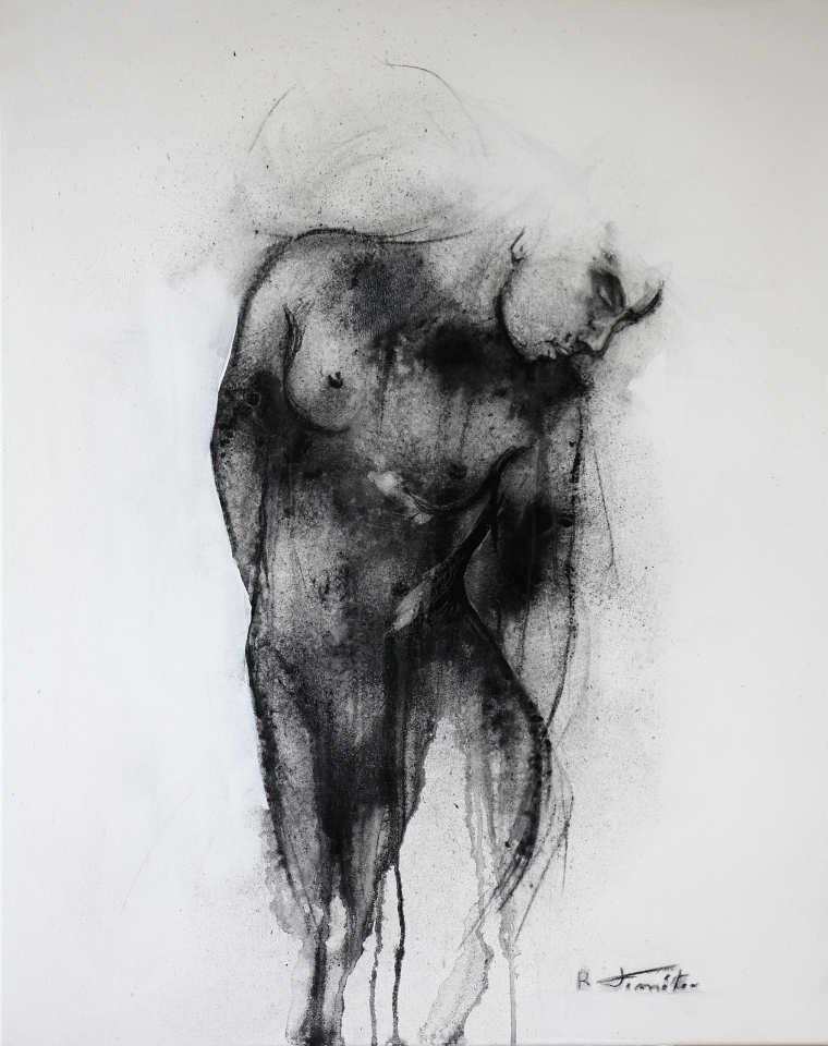 "Sem Título" | 100x080 cm | Grafite, carvão e acrílico